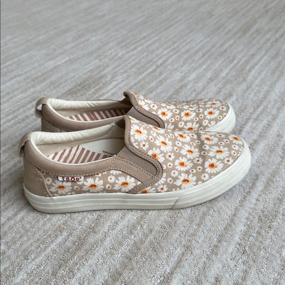 Like New Taos Footwear Rubber Soul Slip-on Daisy Canvas Sneakers Shoes Size 7 - Picture 4 of 17